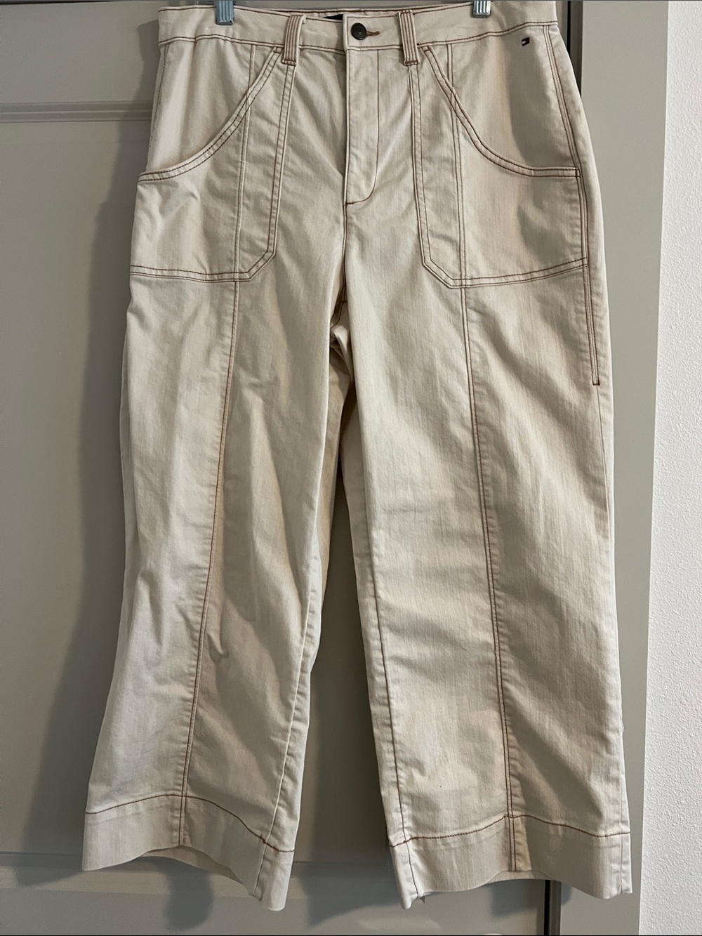 Tommy Hilfiger Cream Carpenter Style Wide Leg Pants